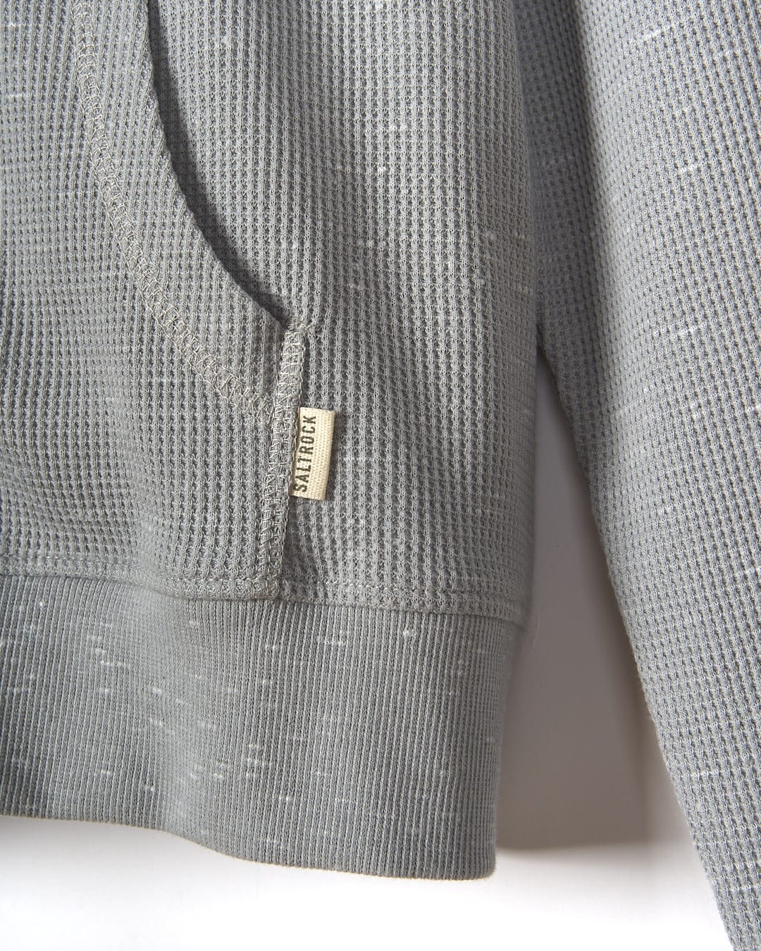 A close up of a Saltrock Rosalin - Womens Zip Hoodie - Light Grey.