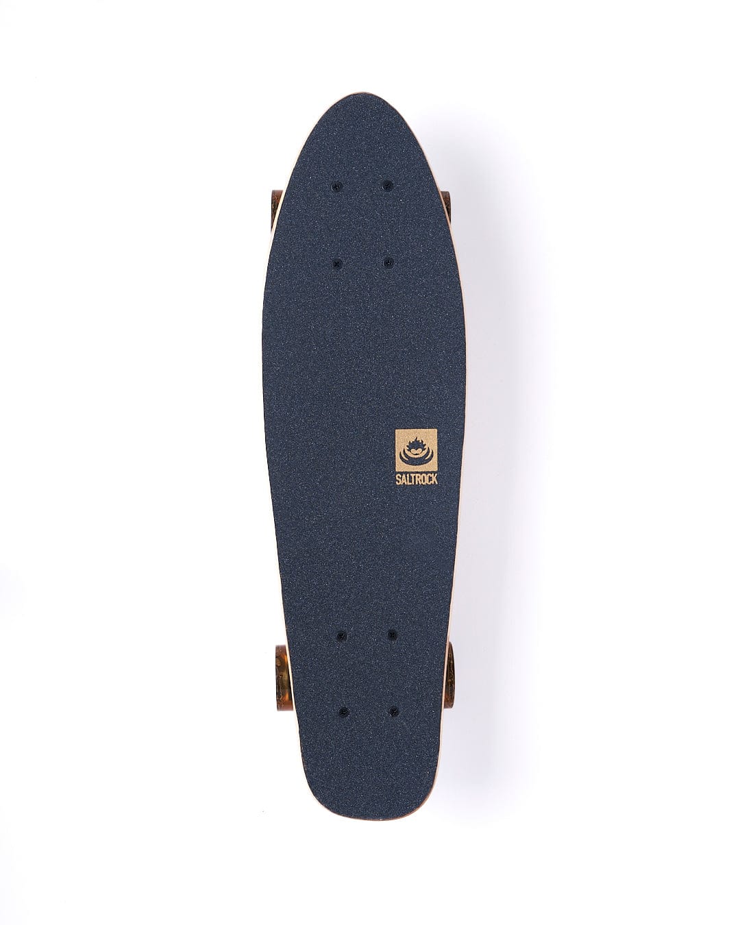A Saltrock Running Man Limited Edition - Mini Wooden Cruiser - Dark Yellow on a white background.