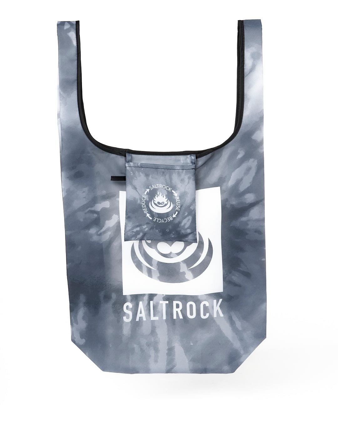 A sustainable Salvage - Recycled Shopper Bag - Dark Grey, made from recycled materials, featuring the Saltrock logo.