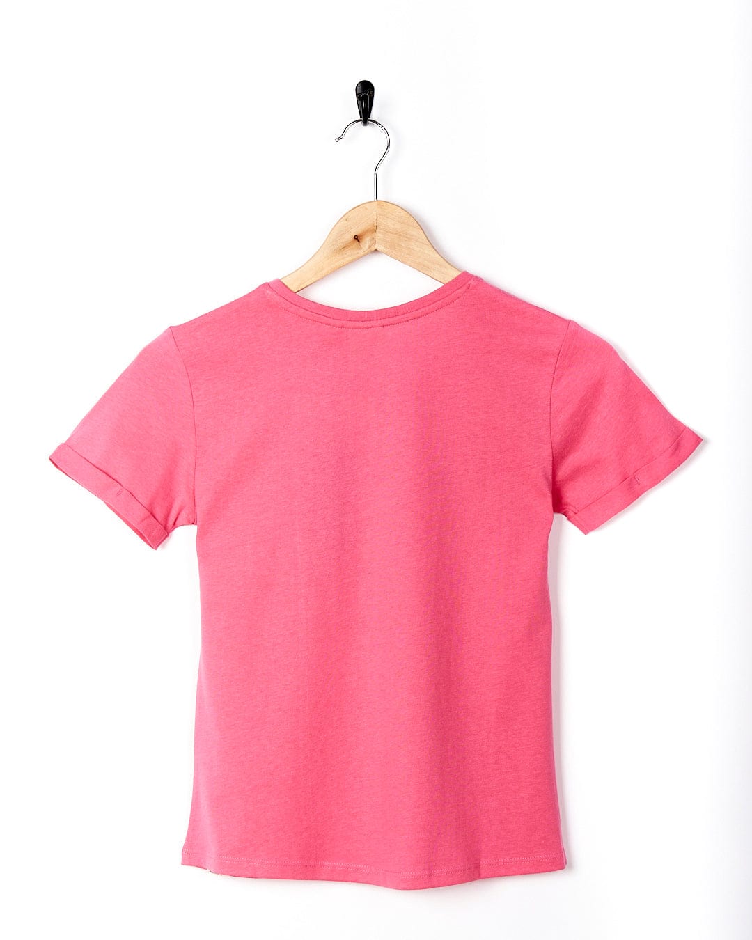 A Saltrock Seabed - Kids Short Sleeve T-Shirt - Pink on a swinger.