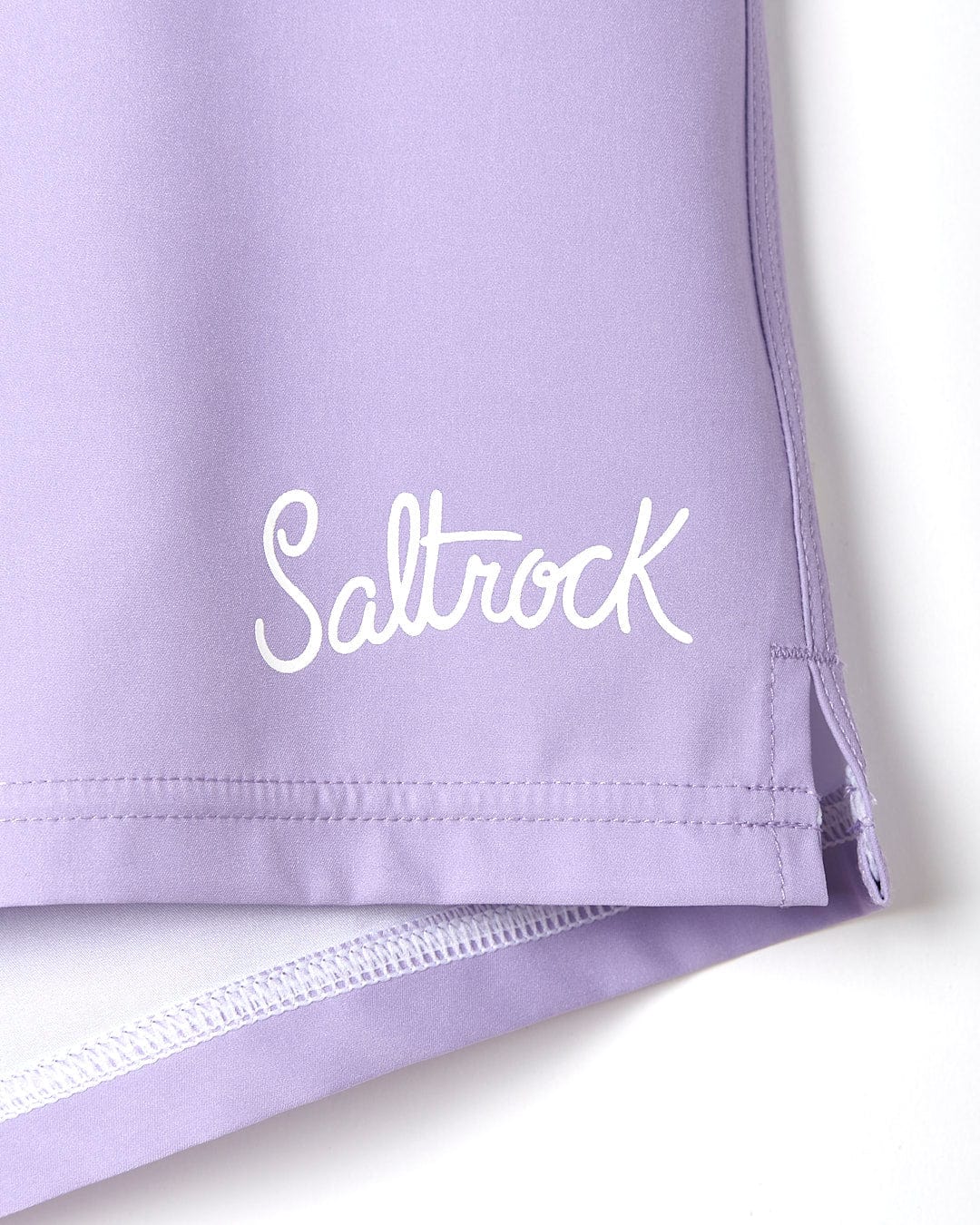 A Shoreline - Womens Boardshort - Light Purple with the word Saltrock on it.