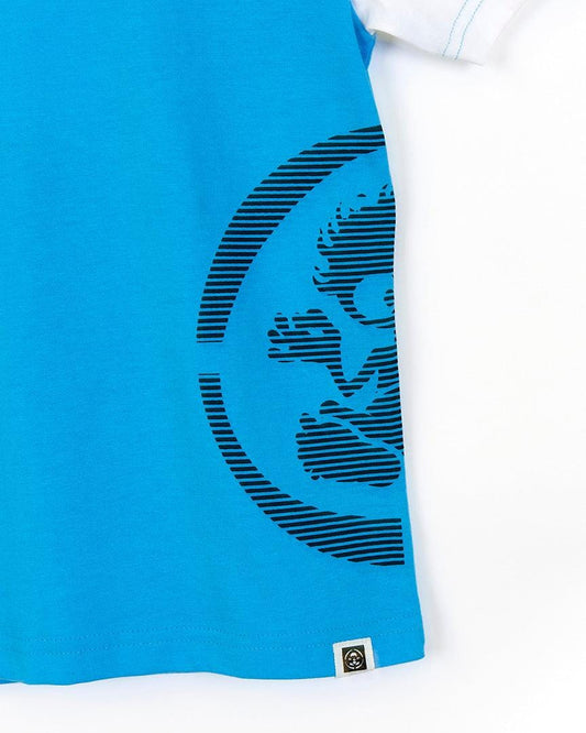 Slice Panel - Boys Short Sleeve Tee - Bright Blue - Saltrock
