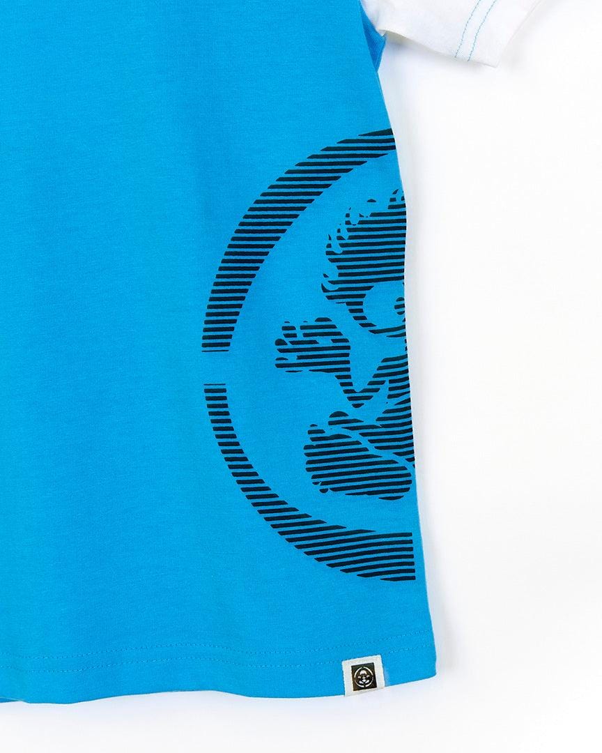 Slice Panel - Boys Short Sleeve Tee - Bright Blue - Saltrock