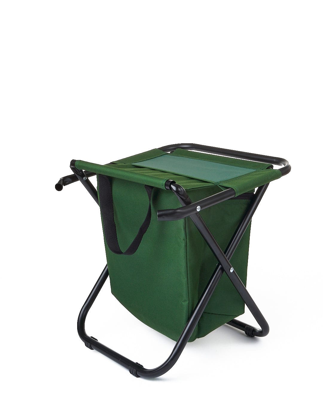 A Spectator - Foldable Chair with Cooler Bag - Dark Green by Saltrock with a black handle.