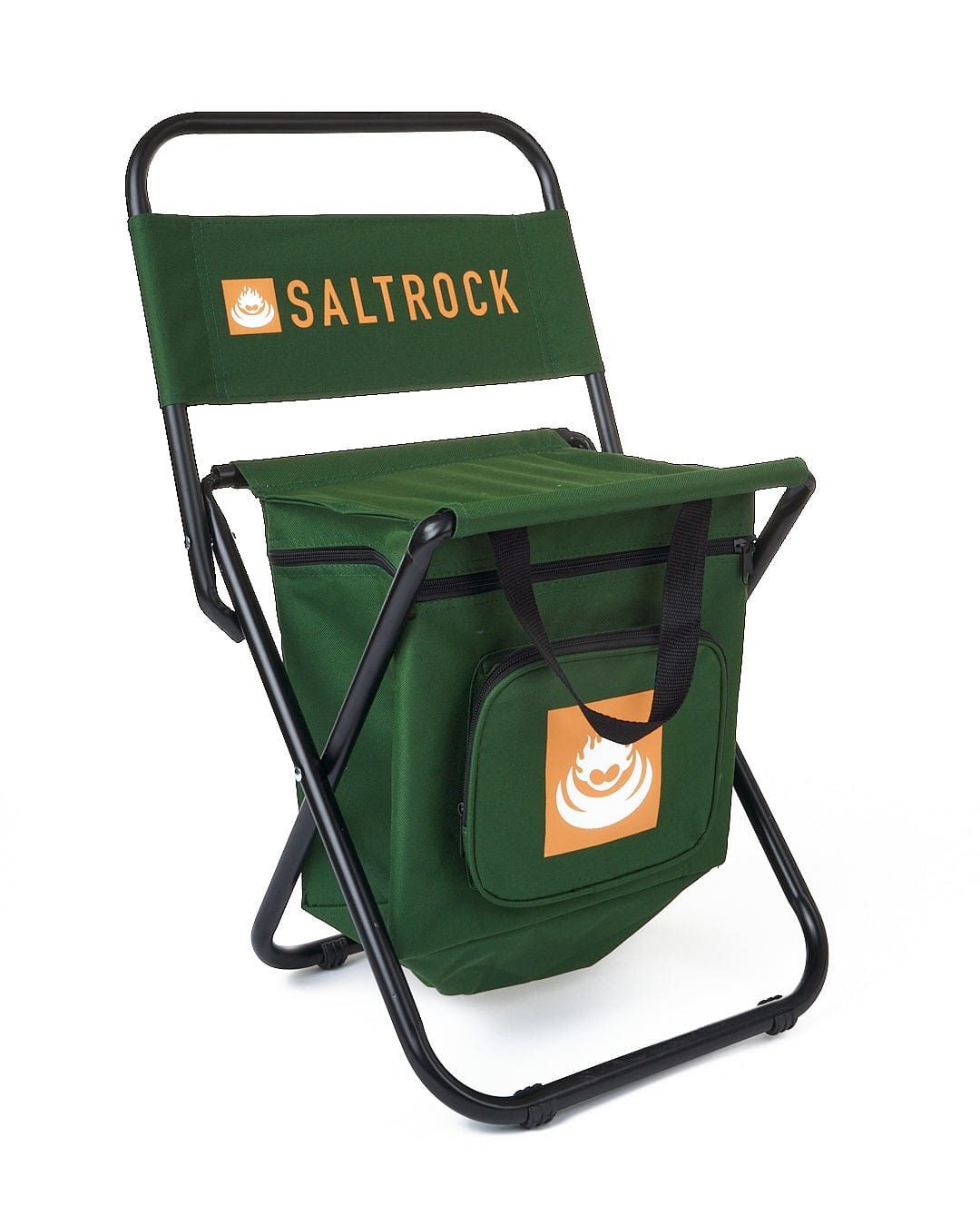 A dark green Spectator - Foldable Chair with Cooler Bag with the brand name Saltrock on it.