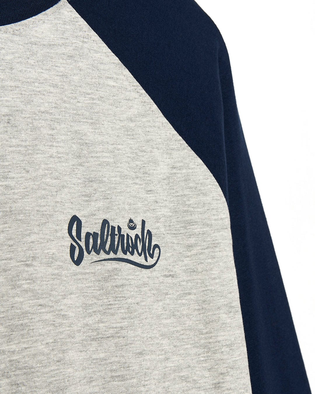 A Saltrock Speed - Mens Long Sleeve Raglan T-Shirt - Blue with the word saltwich on it.