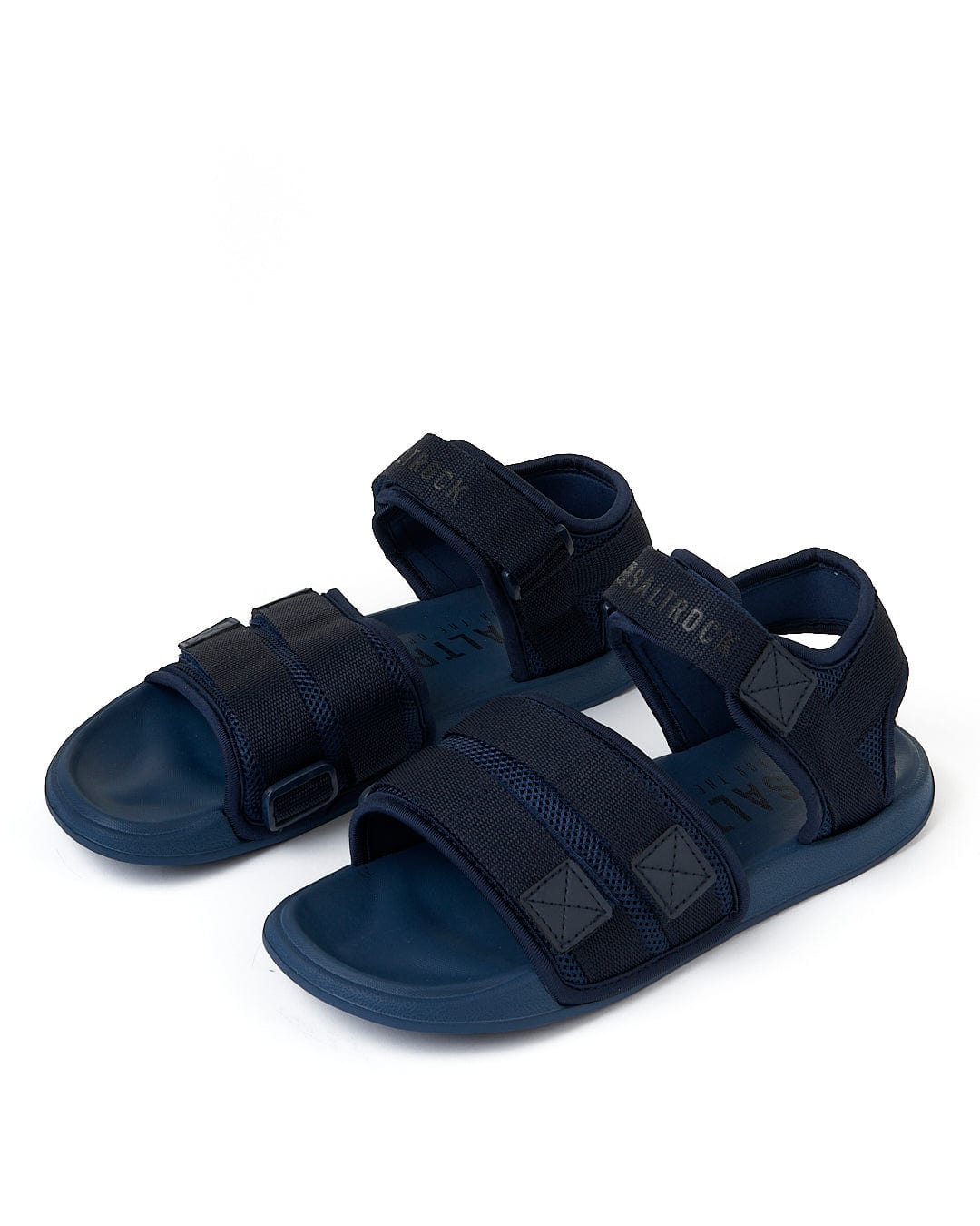 A pair of Saltrock men's navy Take A Hike - Velcro Slider - Blue sandals with straps.