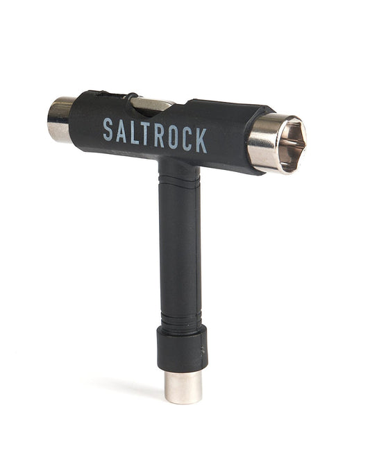 A T-Bone - Skateboard Tool - Black with the brand name Saltrock on it.