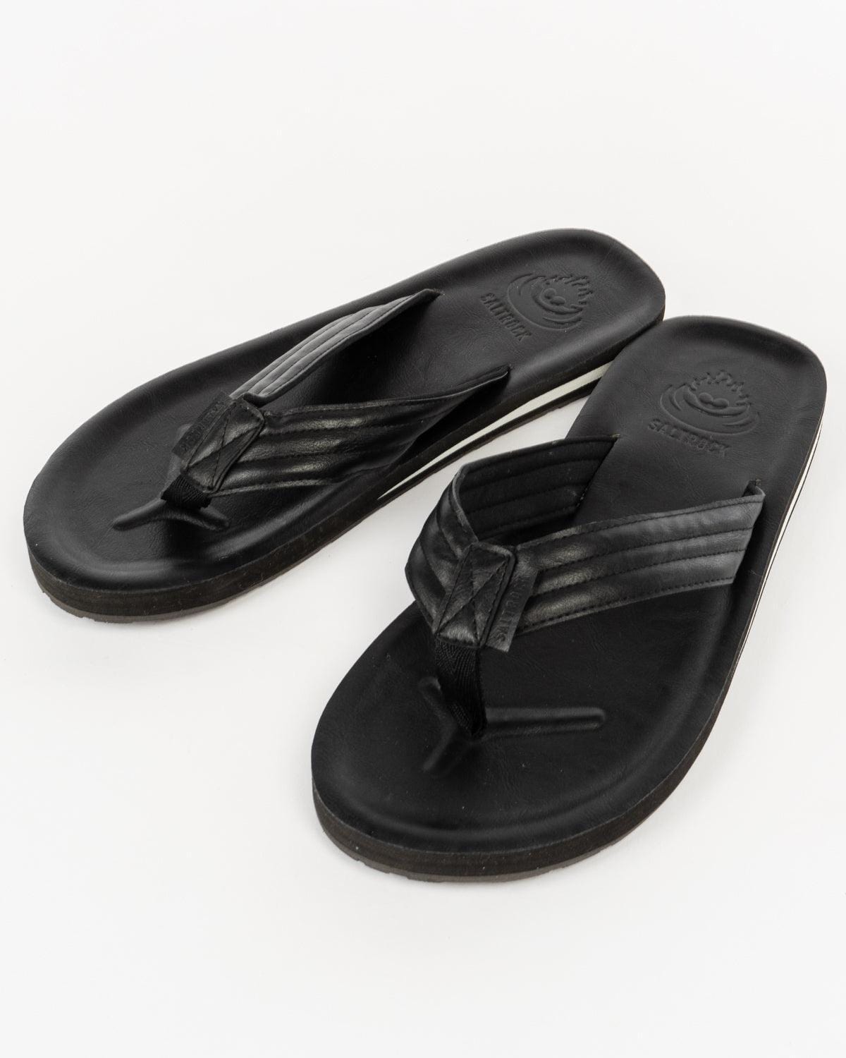 Utah - Leather Flip Flops - Black - Saltrock