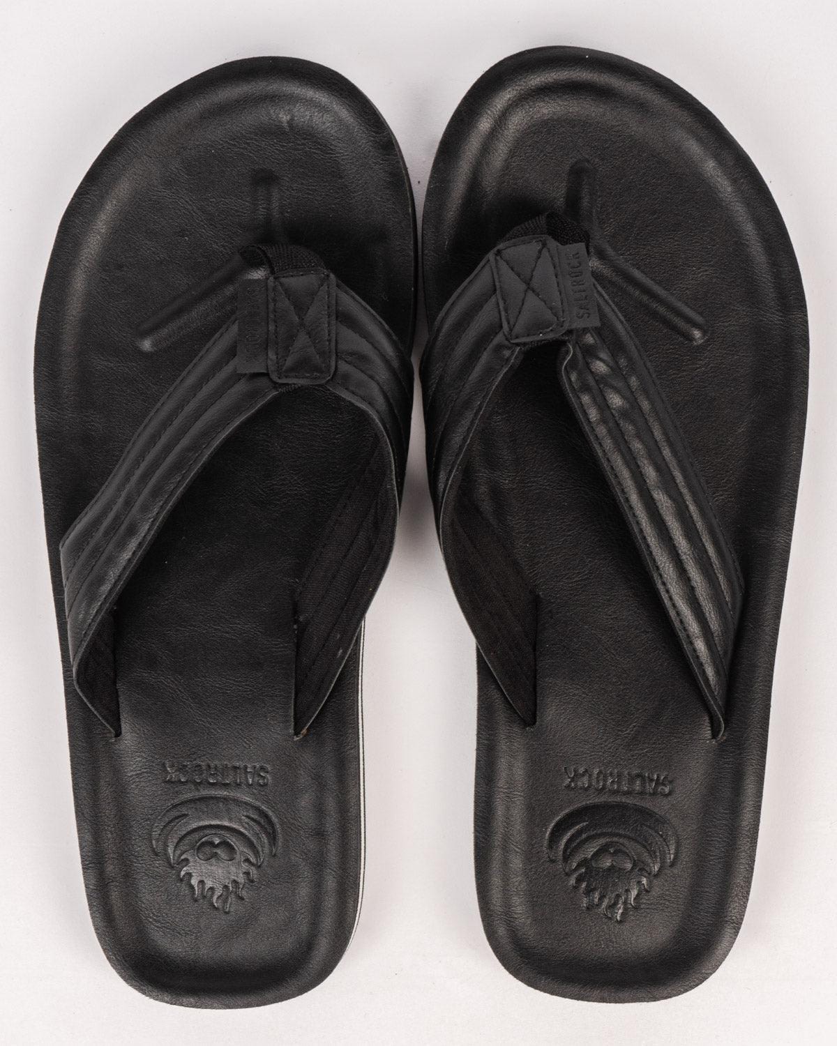 Utah - Leather Flip Flops - Black - Saltrock