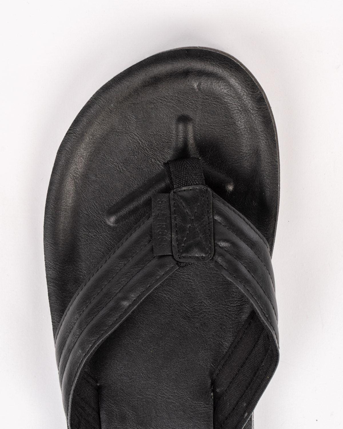 Utah - Leather Flip Flops - Black - Saltrock