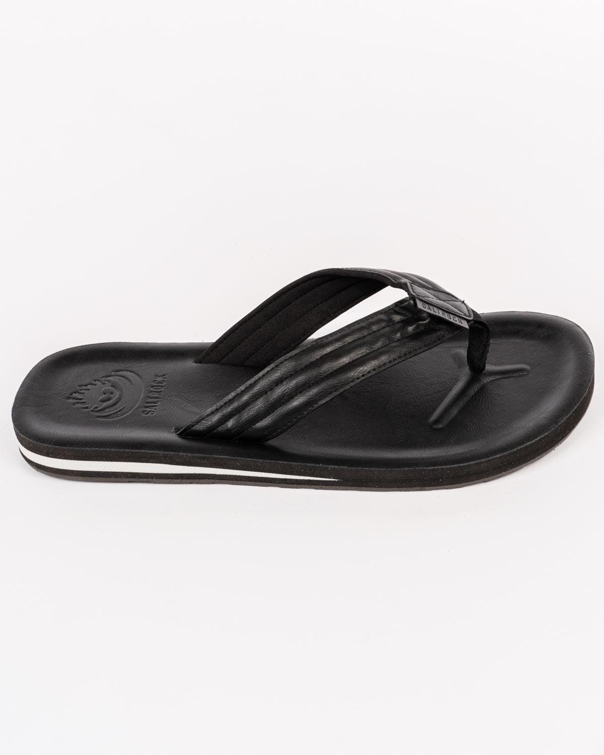 Utah - Leather Flip Flops - Black - Saltrock