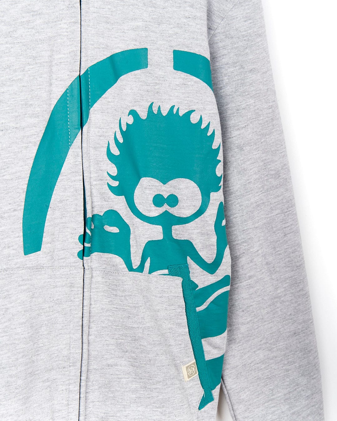 A Watergate - Kids Lined Hoodie - Grey with a cartoon character on it. (by Saltrock)
