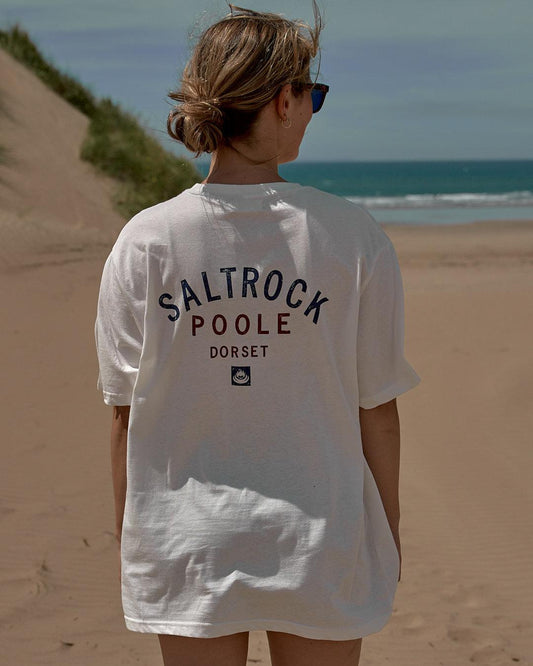 Location - Womens T-Shirt - Poole - White - Saltrock