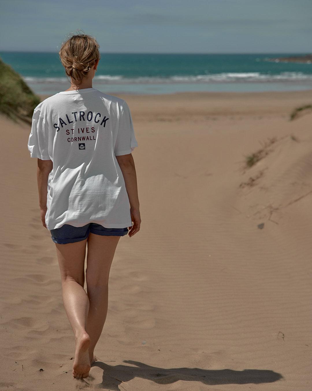 Location - Womens T-Shirt - St Ives - White - Saltrock