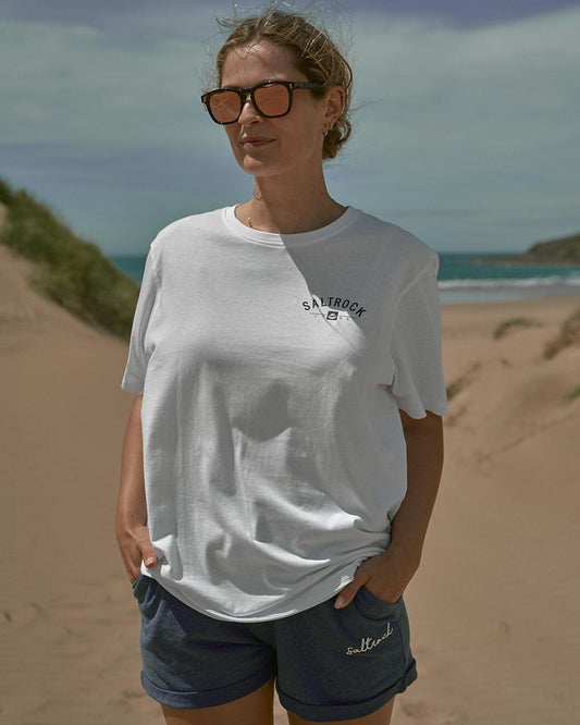 Location - Womens T-Shirt - Woolacombe - White - Saltrock